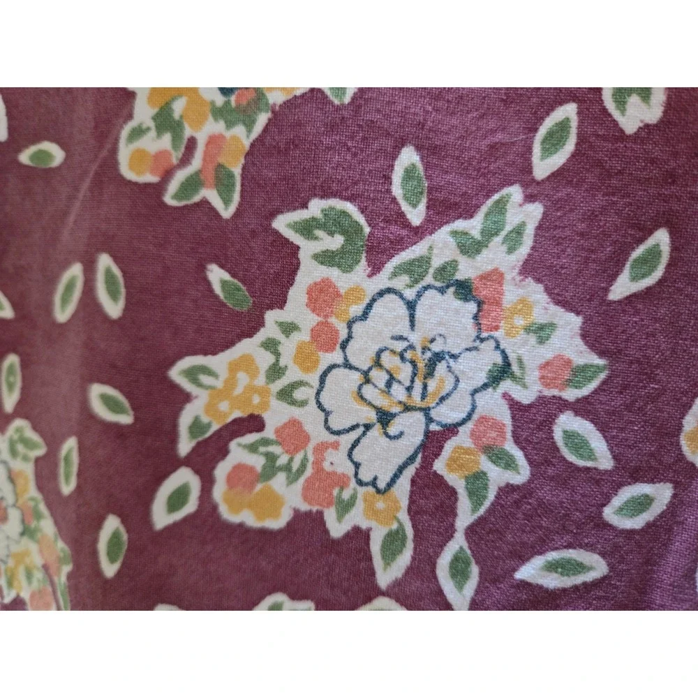 Pomegranate 55x55 Cotton Floral Tablecloth Block Print Plum Mauve French Country